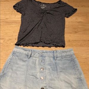 black and white stripped shirt